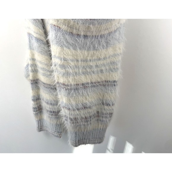 5. Arizona Jean Co Womens Sweater White Gray 2X Acrylic Striped Drop Shoulder - Picture 9 of 12